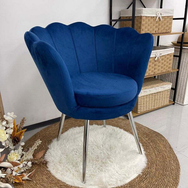 Poltrona Blu con piedi Argento - immagine 5