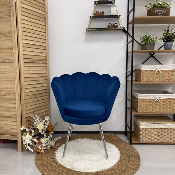 Poltrona Blu con piedi Argento - immagine 4
