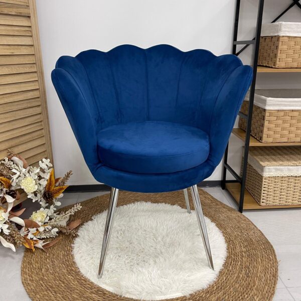 Poltrona Blu con piedi Argento - immagine 3