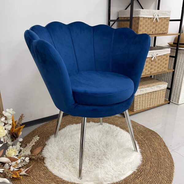 Poltrona Blu con piedi Argento - immagine 2