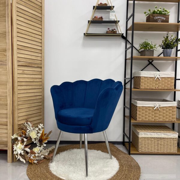 Poltrona Blu con piedi Argento - immagine 7