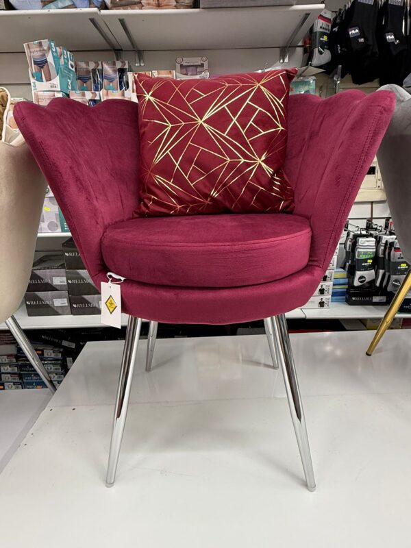 Poltrona Bordeaux con piedi argento - immagine 2