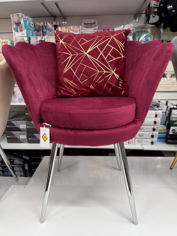 Poltrona Bordeaux con piedi argento - immagine 5