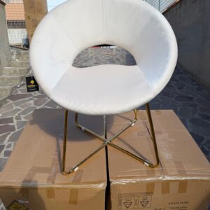 Poltrona SILVIA in velluto beige chiaro