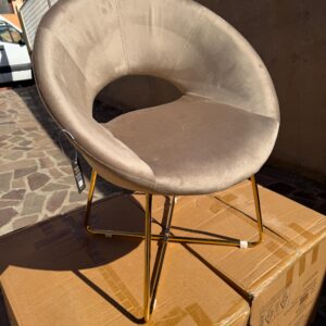 Poltrona SILVIA in velluto Tortora