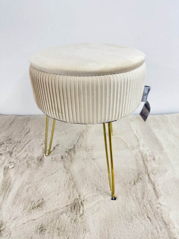 Pouf tavolino contenitore Beige - immagine 6