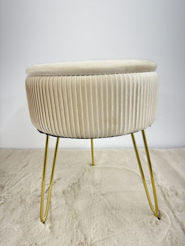 Pouf tavolino contenitore Beige - immagine 7