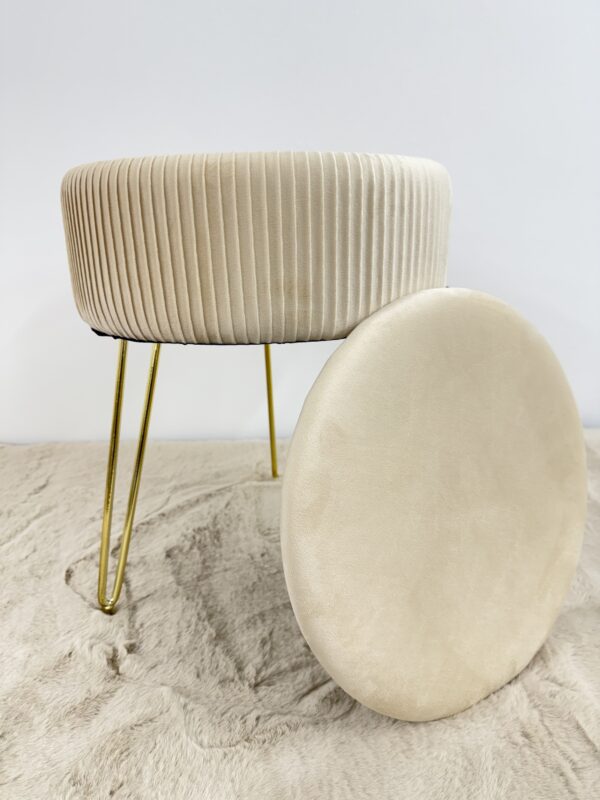 Pouf tavolino contenitore Beige - immagine 5