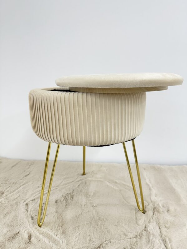 Pouf tavolino contenitore Beige - immagine 2