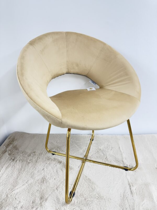 Poltrona SILVIA in velluto beige - immagine 6