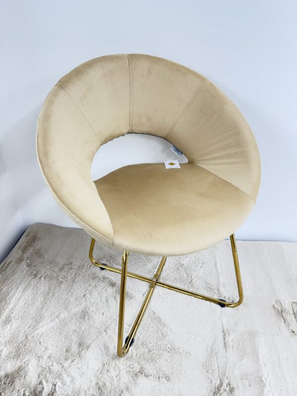 Poltrona SILVIA in velluto beige - immagine 3