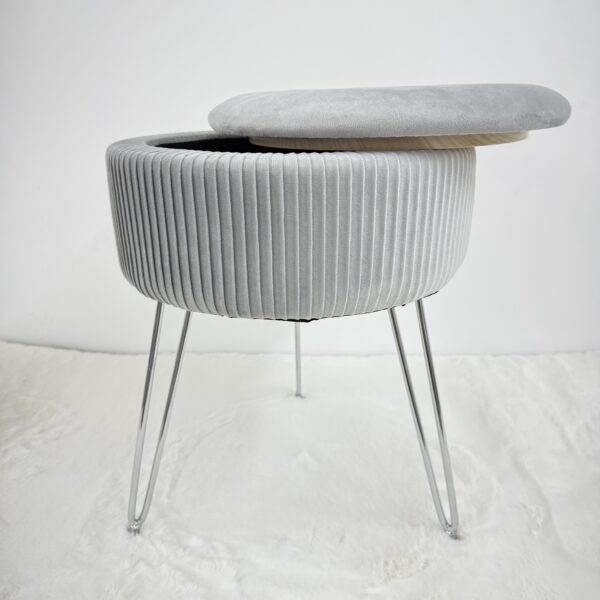 Pouf tavolino contenitore grigio - immagine 6