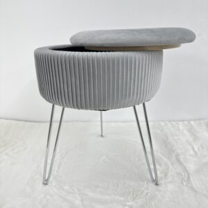 Pouf tavolino contenitore grigio