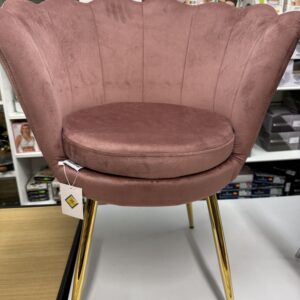 Poltrona conchiglia in velluto Rosa Cipria