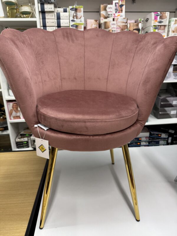Poltrona conchiglia in velluto Rosa Cipria